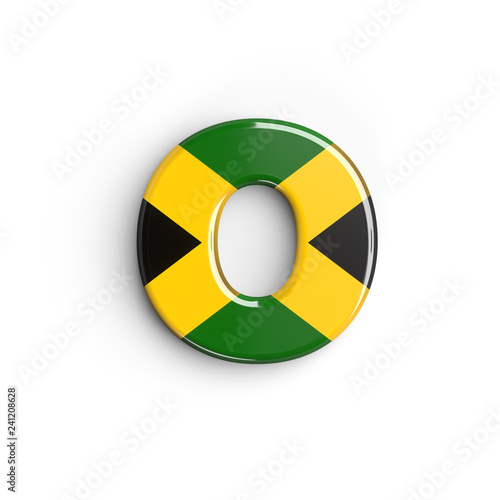 Free Download Jamaica letter O - Small 3d Jamaican flag font - Jamaica, Kingston or Caribbean concept - GFXLoad