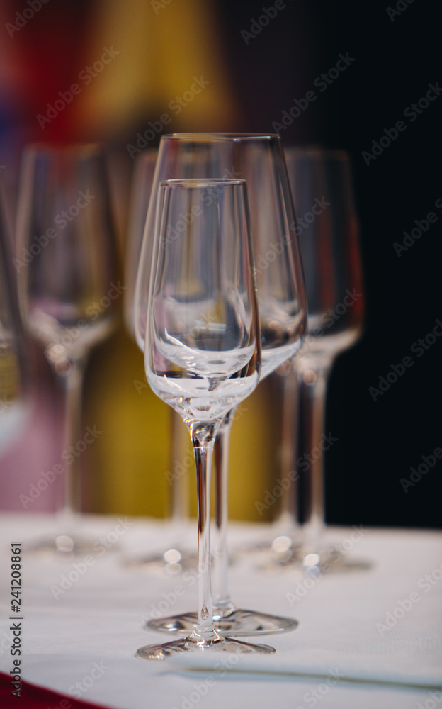 Blank glass of champagne sparkling bubble wine Blank glass of champagne sparkling bubble wine