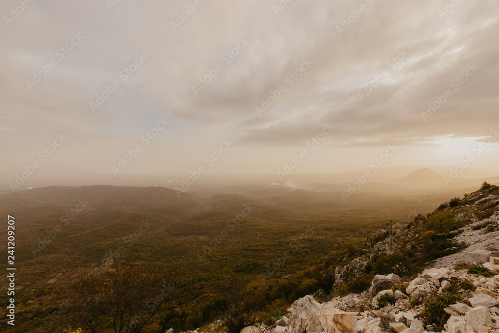 sunset in a mountain valleyю sunset in a mountain valleyю