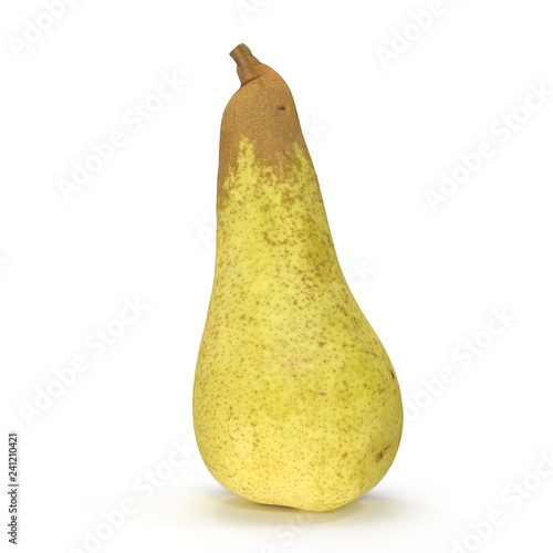 Long Yellow Pear 3D Illustration On White Background Isolated