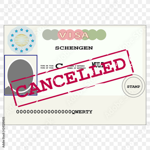 Schengen visa with stamp 