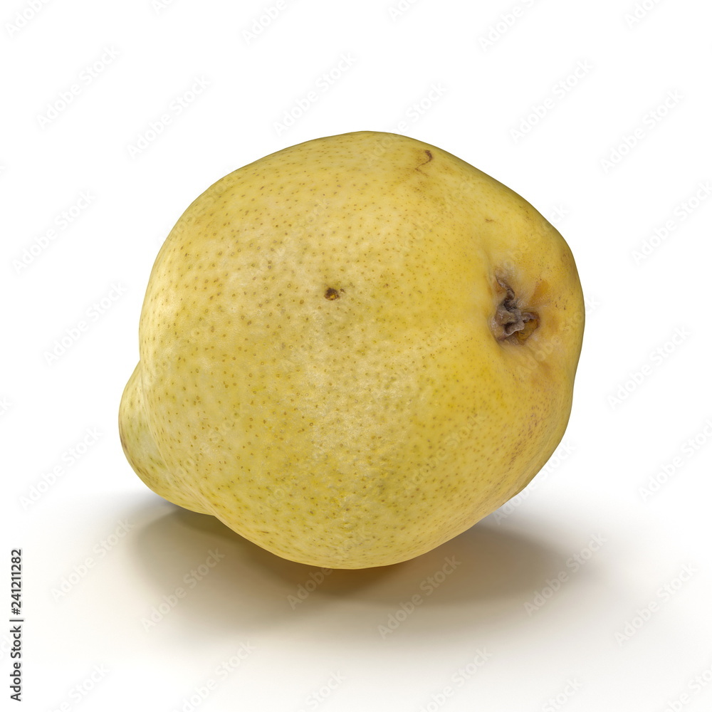 Pear Yellow 3D Illustration on White Background Isolated