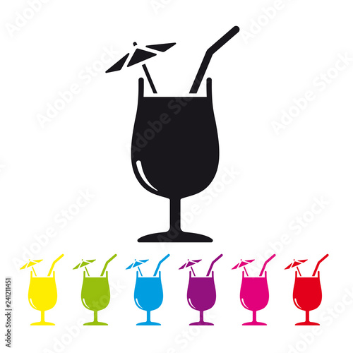Tropical Cocktail vector icon