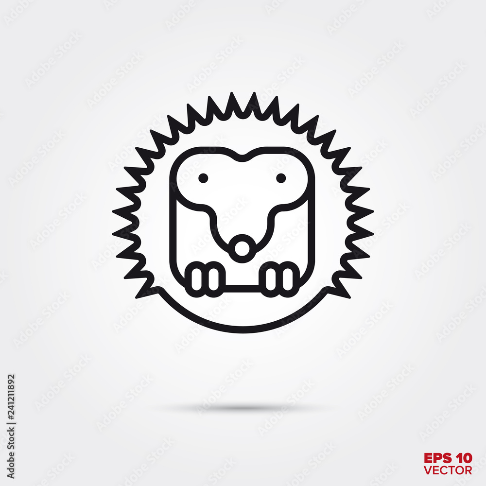 Fototapeta premium Hedgehog vector line icon