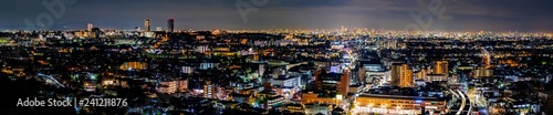 大阪の夜景のパノラマ写真