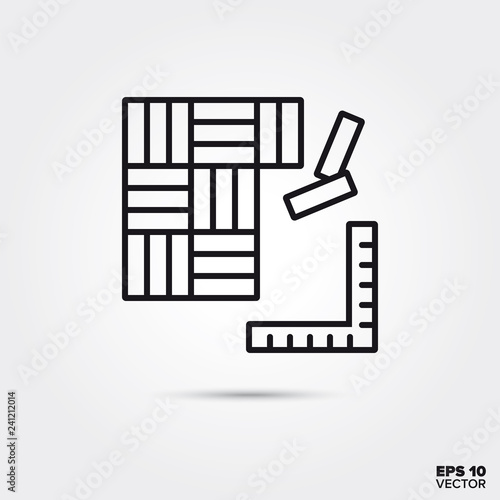 hardwood flooring vector line icon