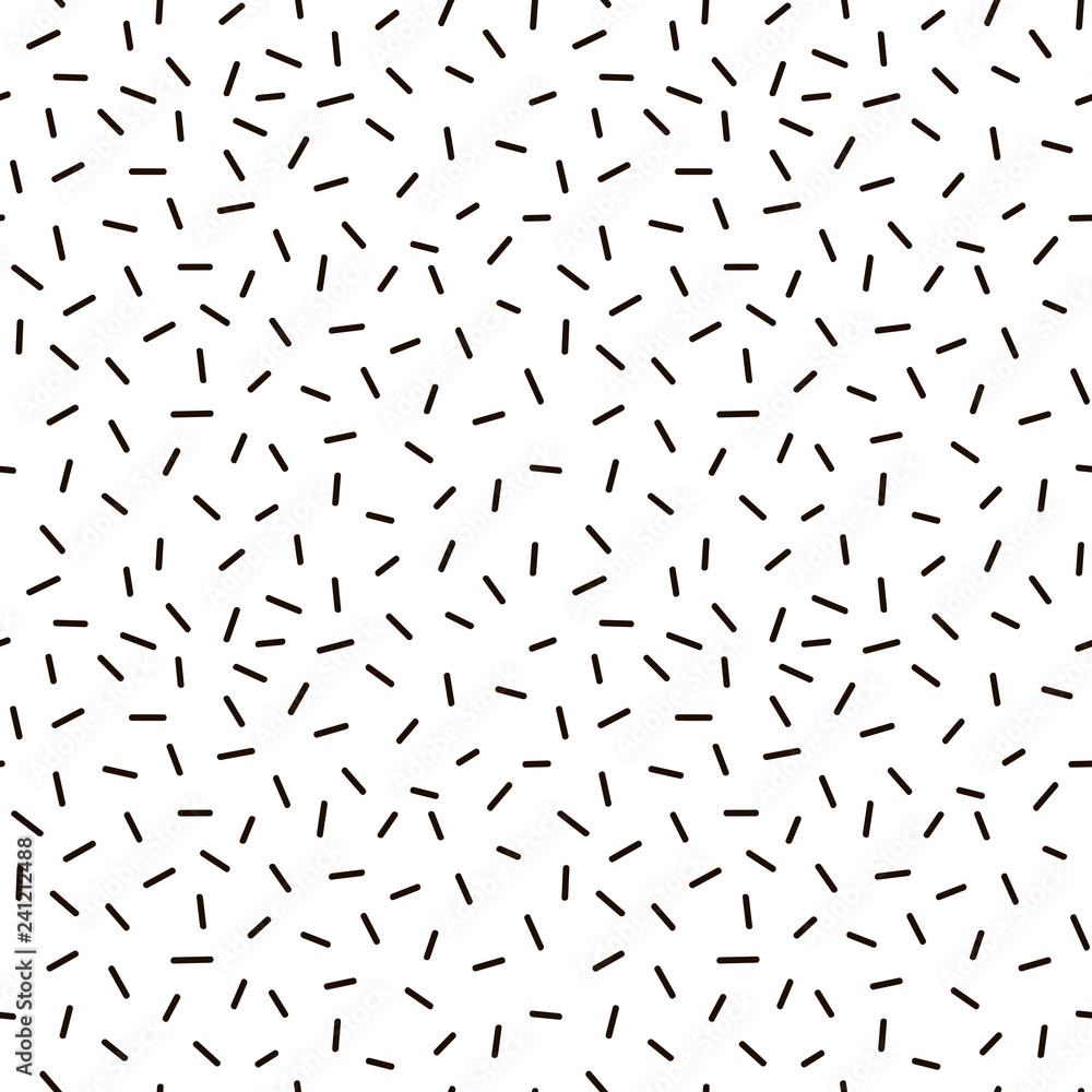 Abstract dash seamless pattern, Memphis style background with small dashes, retro black and white vector texture Abstract dash seamless pattern, Memphis style background with small dashes, retro black and white vector texture