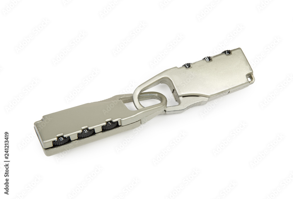 Two three-digit luggage combination lock on a white background Two three-digit luggage combination lock on a white background