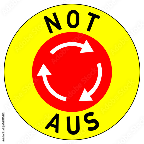 Billede på lærred ssne53 SafetySignNewEscalator ssne - sry4 SignRoundYellow sry - german - Not Aus