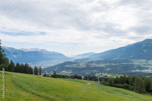 Cable car (Muttereralmbahn) over Innsbruck valley, Austria © irottlaender