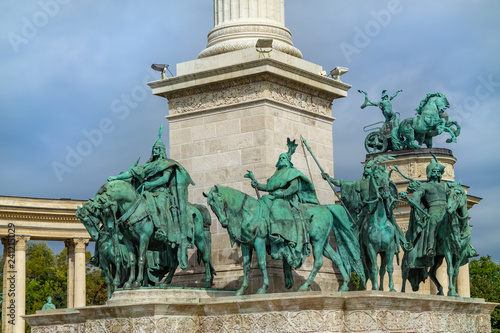 Heroes Square in the center of Budapest. Hungary monuments of architecture