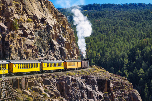 Obraz na płótnie Historic steam engine train in Colorado, USA
