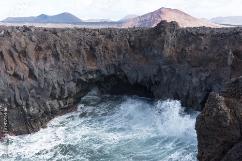 Los Hervideros. The place where lava was going to the Ocean. Lanzarote. Canary Islands