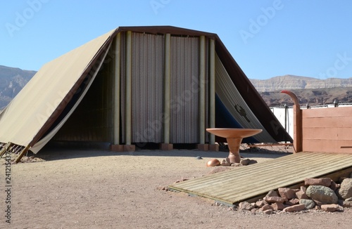 Model of Tabernacle, tent of meeting in Timna Park, Negev desert, Eilat, Israel