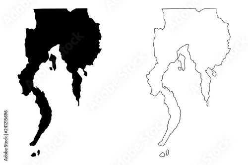 Davao Region (Regions and provinces of the Philippines, Republic of the Philippines) map vector illustration, scribble sketch Southern Mindanao (Region XI) map
