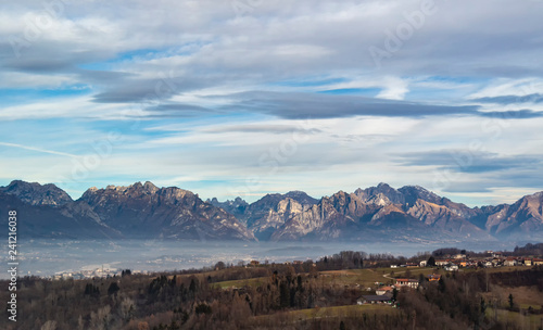 View from the castle of Zumelle to Mel, at the Borgo val Belluna, Belluno - Italy © REDMASON