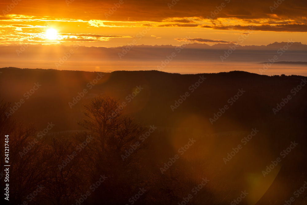 Fototapeta premium Sonnenaufgang im Schwarzwald