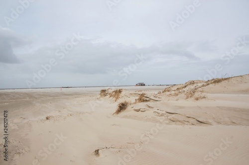 beach with sand dunes, sankt peter ording