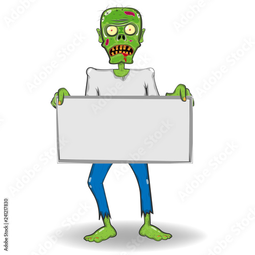 scary zombie, halloween party. vector illustration
