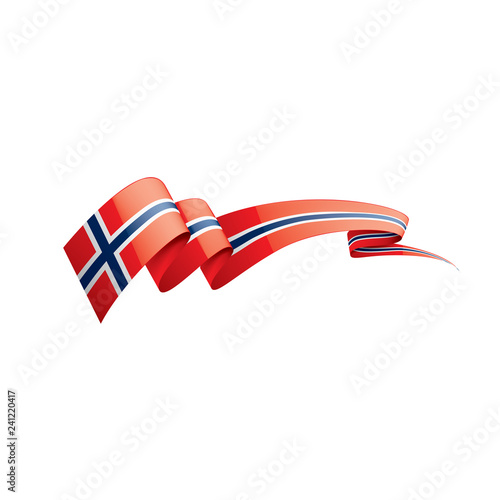 Norway flag, vector illustration on a white background