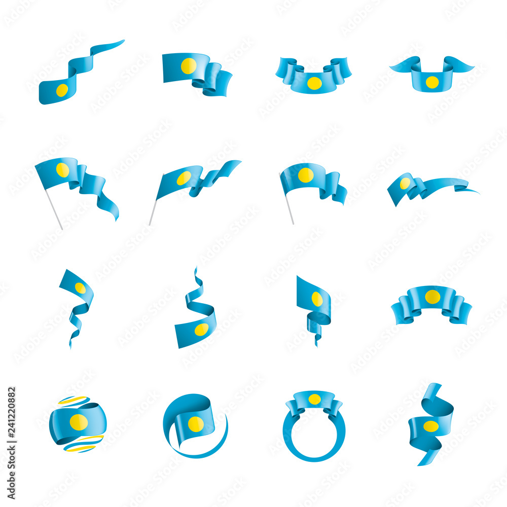 Fototapeta premium Palau flag, vector illustration on a white background