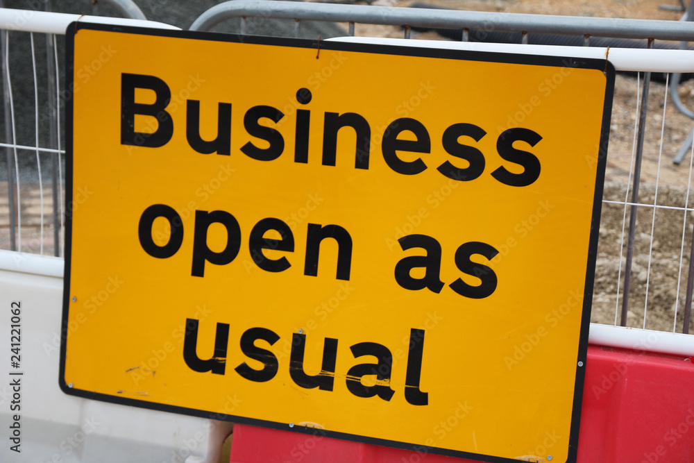 Fototapeta premium Business open as usual sign
