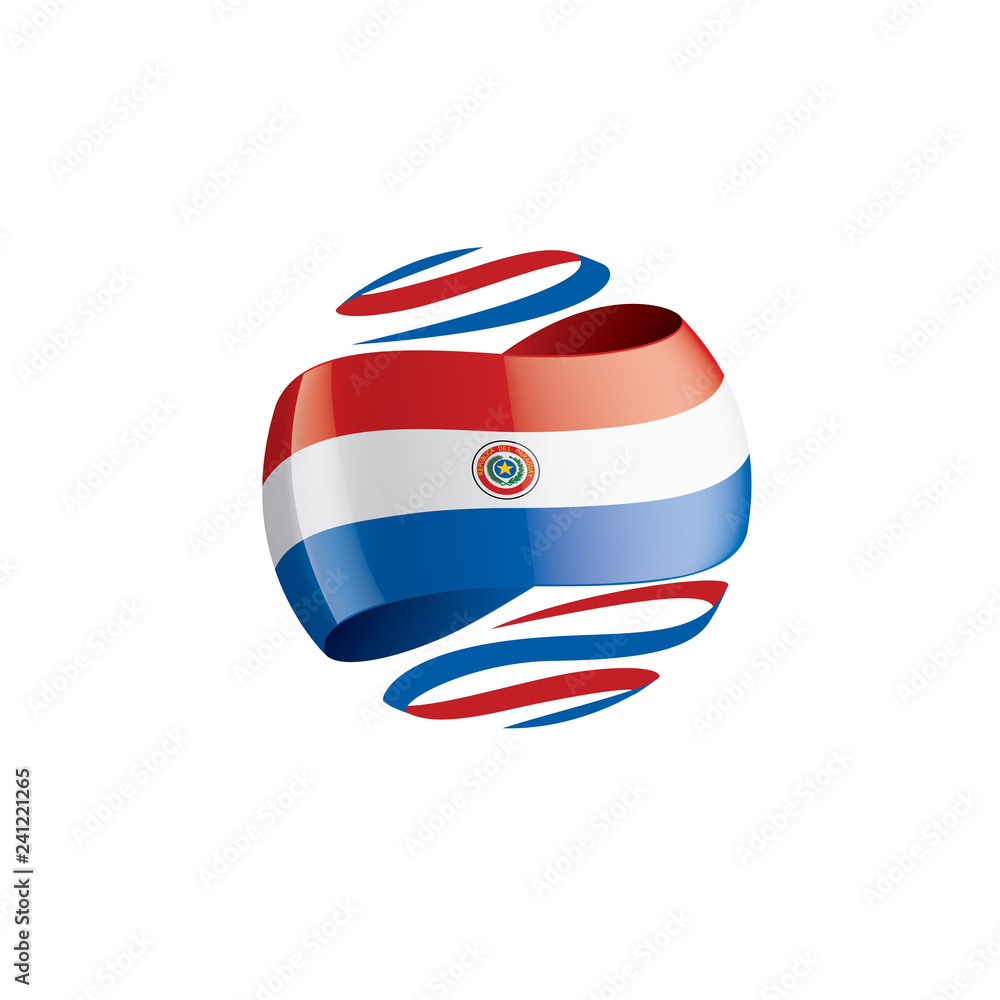 Paraguay flag, vector illustration on a white background Paraguay flag, vector illustration on a white background