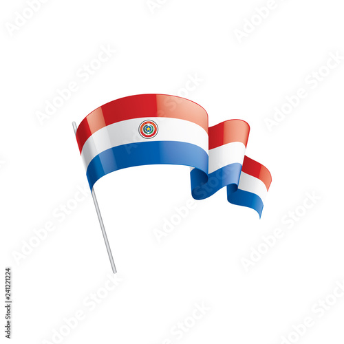 Paraguay flag, vector illustration on a white background