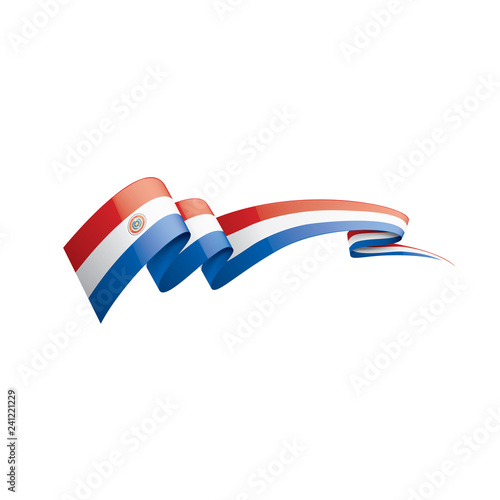 Paraguay flag, vector illustration on a white background