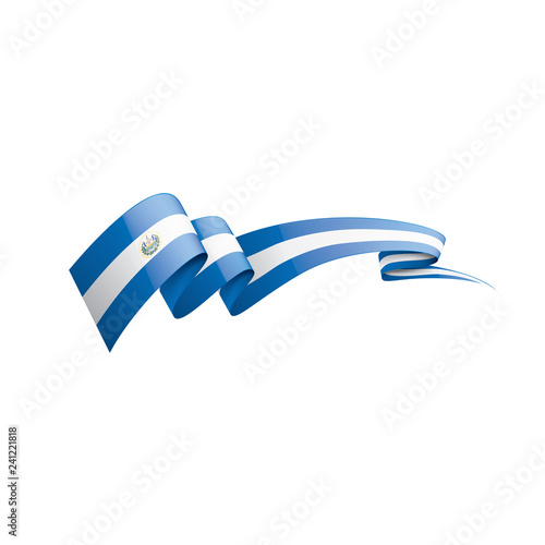 Salvador flag, vector illustration on a white background