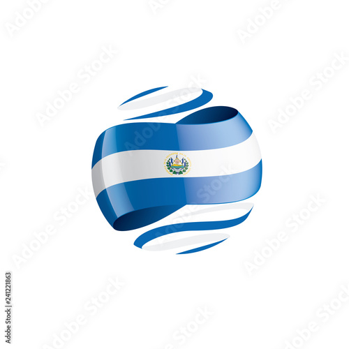 Salvador flag, vector illustration on a white background