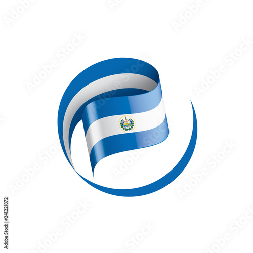 Salvador flag, vector illustration on a white background