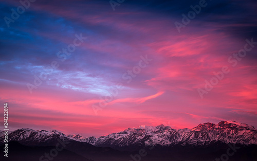 Canvas Print Nubes sobre cordillera de los Ande