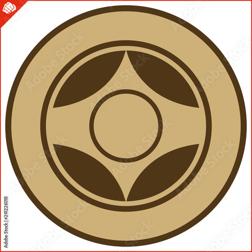 Martial art colored simbol design. Karate emblem.