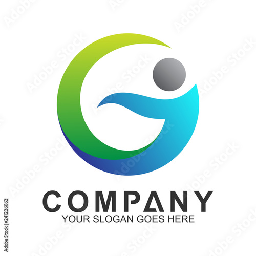 people letter G logo template