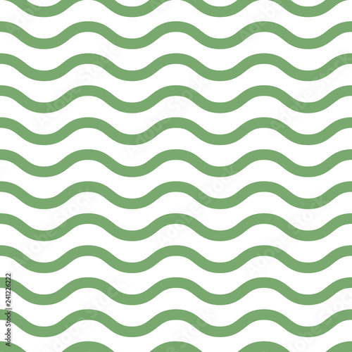Seamless vector wave lines pattern green and white. Design for wallpaper, fabric, textile, wrapping. Simple background