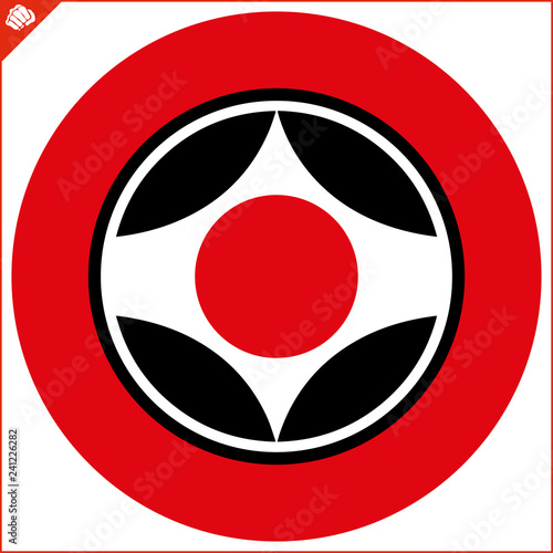 Martial art colored simbol design. Karate emblem.