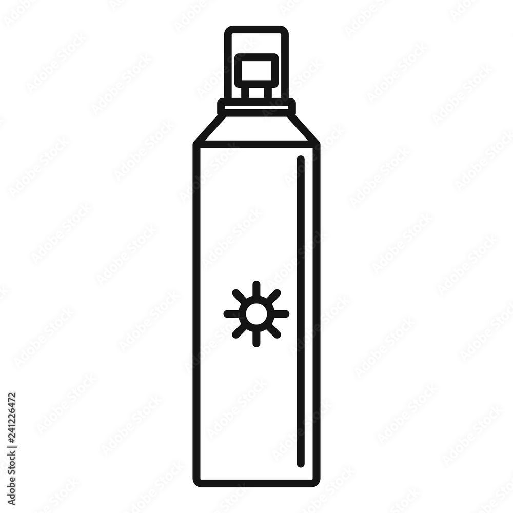 Sun block spray icon. Outline sun block spray vector icon for web design isolated on white background Sun block spray icon. Outline sun block spray vector icon for web design isolated on white background