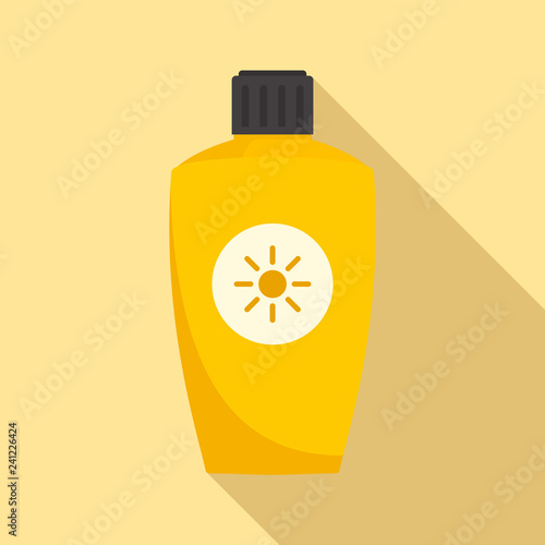 Uva sunscreen bottle icon. Flat illustration of uva sunscreen bottle vector icon for web design