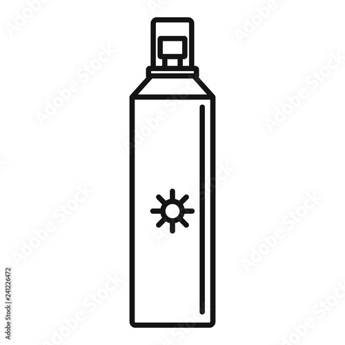 Sun block spray icon. Outline sun block spray vector icon for web design isolated on white background