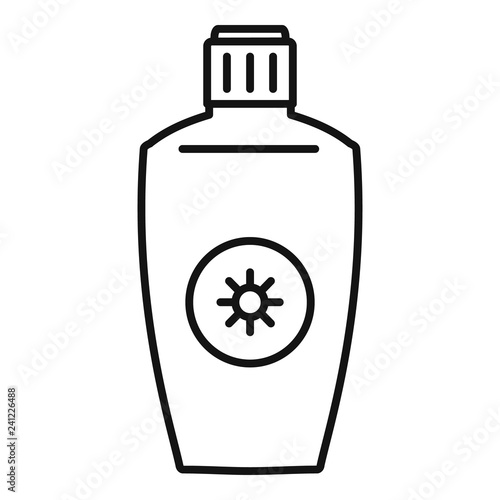 Uva sunscreen bottle icon. Outline uva sunscreen bottle vector icon for web design isolated on white background