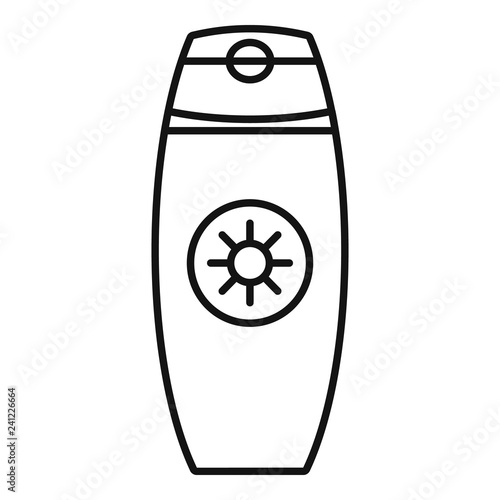 Sunscreen bottle cream icon. Outline sunscreen bottle cream vector icon for web design isolated on white background