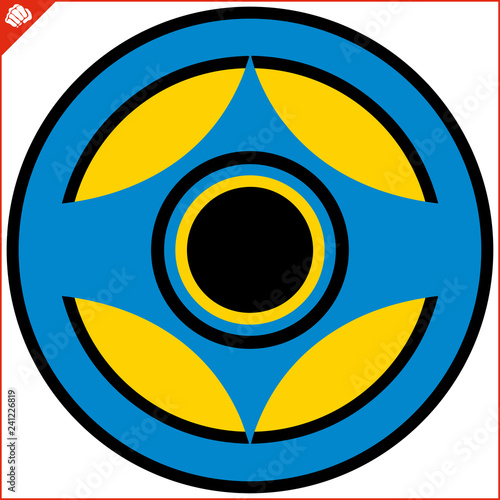 Martial art colored simbol design. Karate emblem.