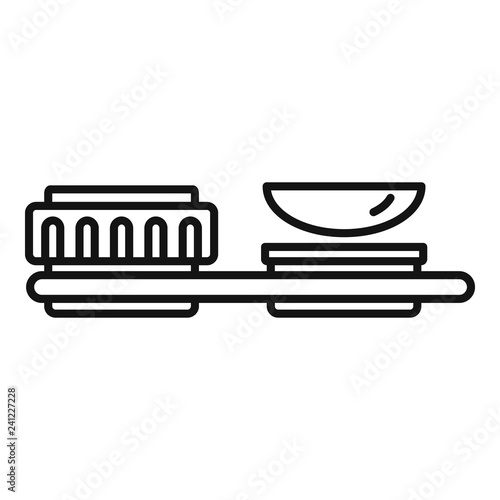 Contact len stand icon. Outline contact len stand vector icon for web design isolated on white background
