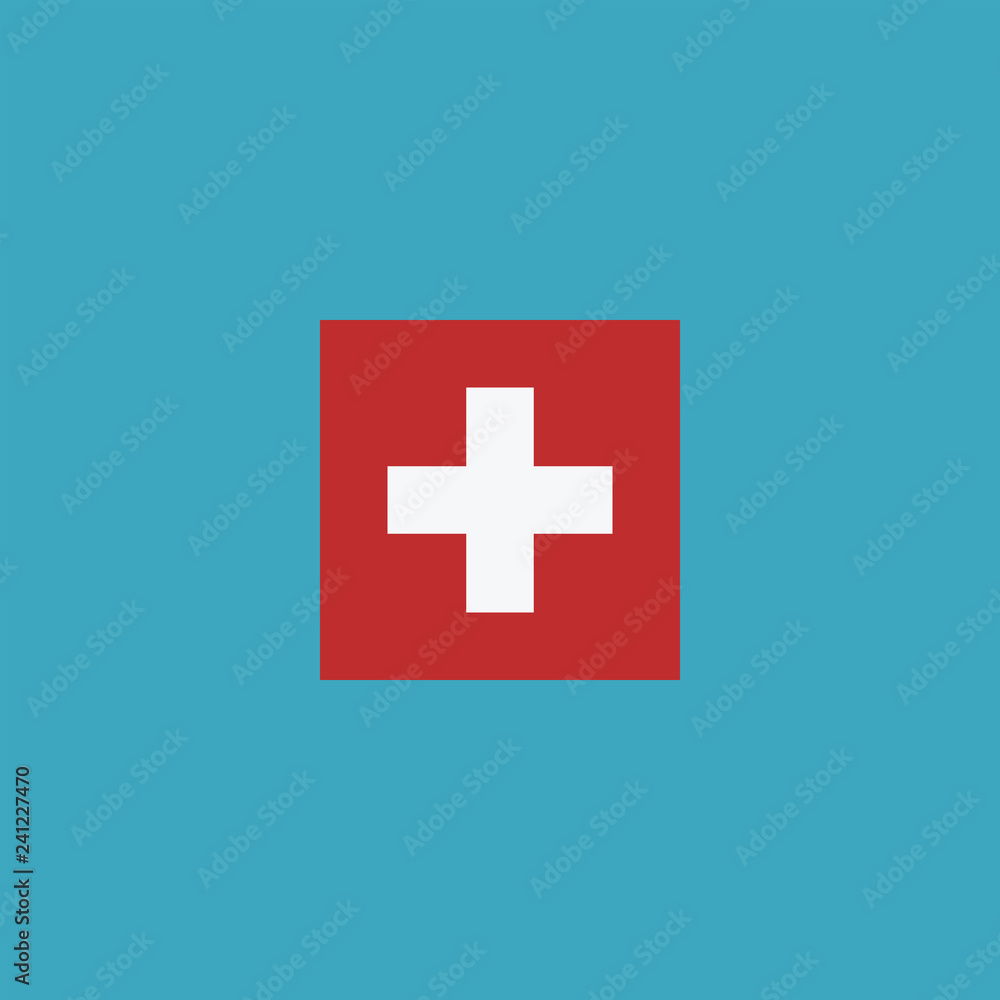 Obraz premium Switzerland flag icon in flat design