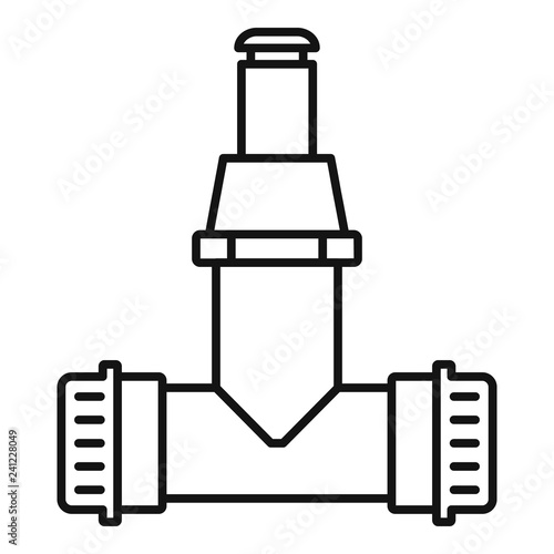 Pipe connect irrigation icon. Outline pipe connect irrigation vector icon for web design isolated on white background