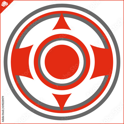 Martial art colored simbol design. Karate emblem.