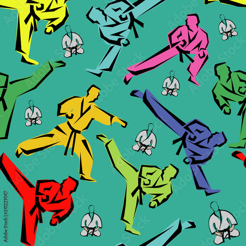 Martial art colored simbol design. Karate emblem.