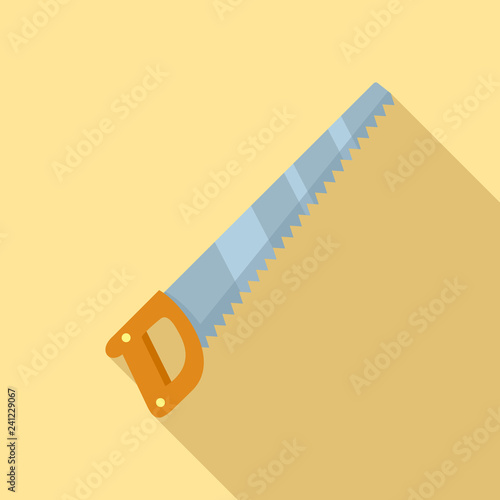 Hand saw icon. Flat illustration of hand saw vector icon for web design