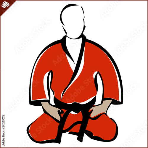 Martial art colored simbol design. Karate emblem.